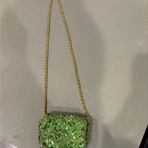 Green Sequin Crossbody Bag